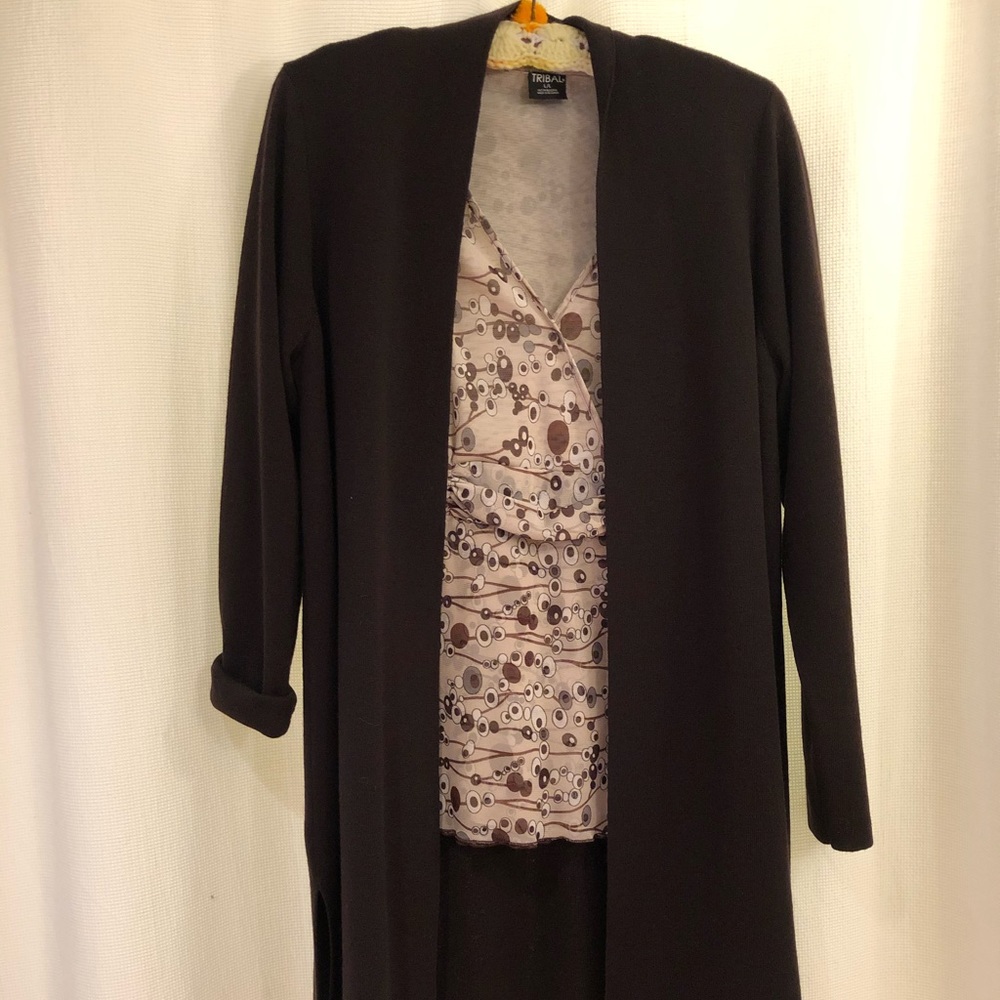 Eileen Fisher Open Wool Cardigan.